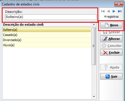 Registro de estado civil no VSI Gestão