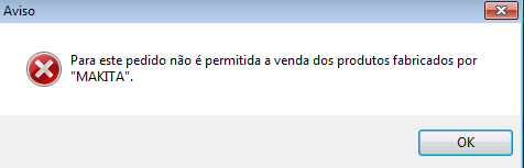 Erro de fabricante bloqueado