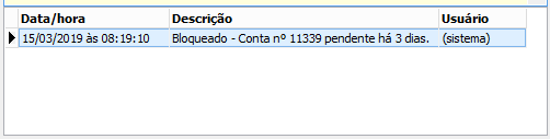 Bloqueio do cliente é exibido na Guia Observações