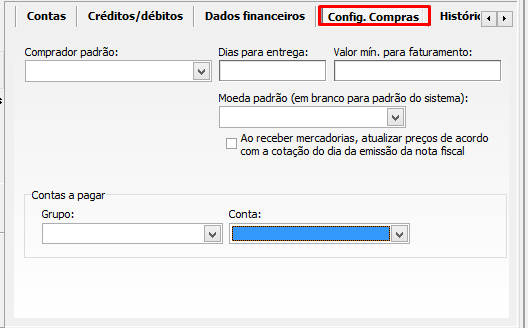 Aba Config. Compras